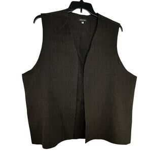 Eskandar Wool Cashmere Vest Size 0 OS Dark Brown Black Minimalist